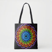 Radiant Rainbow Mandala – Levendige kleuren Tote Bag (Voorkant)