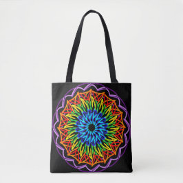 Radiant Rainbow Mandala – Levendige kleuren Tote Bag