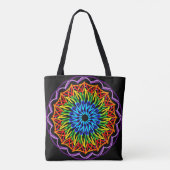 Radiant Rainbow Mandala – Levendige kleuren Tote Bag (Achterkant)
