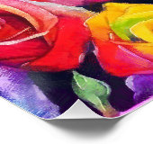 Radiant rainbow roses, bright floral print perfect poster (Hoek)