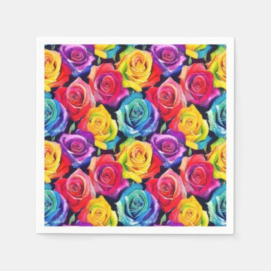 Radiant rainbow roses, floral pattern servet (Voorkant)