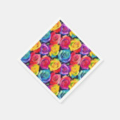 Radiant rainbow roses, floral pattern servet (Hoek)