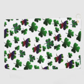 Radiant Rainbow Shamrock Golfhanddoek (Horizontaal)