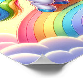 Radiant Rainbow Unicorn - Fantasy kinderkamer Kind Poster (Hoek)