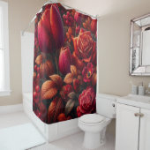 "Radiant Raindrop Herfst Floral Art" Douchegordijn (In situ)