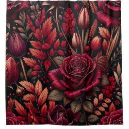 "Radiant Raindrop Herfst Foliage Floral Art" Douchegordijn