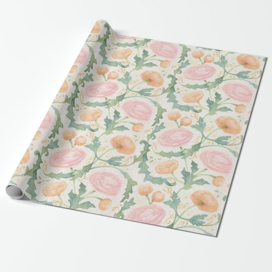 Radiant Ranunculus-inpakpapier Cadeaupapier (Uitgerold)