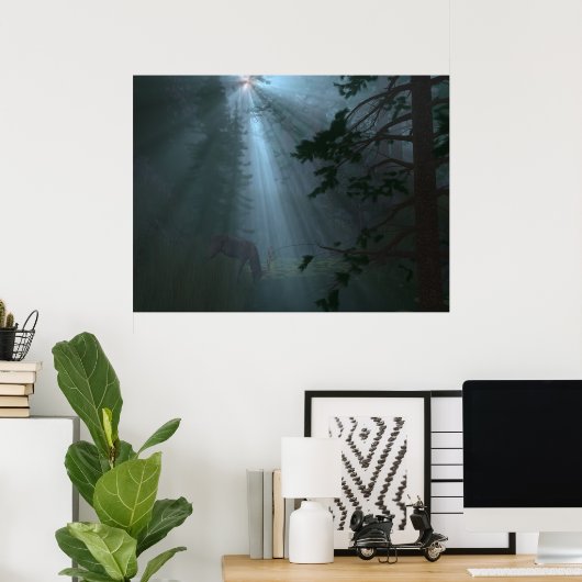 Radiant Rays (blauw) Poster (Thuiskantoor)