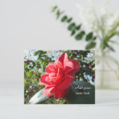 Radiant Red Camellia - gepersonaliseerd Briefkaart (Staand voorkant)