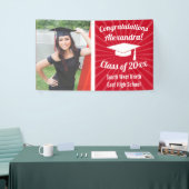 Radiant Red Custom Photo Afstuderen Banner (Beurs)