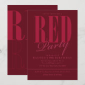 Radiant Red Party-uitnodigingen Kaart (Voorkant / Achterkant)