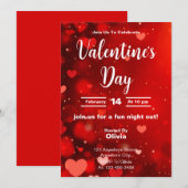 Radiant Red Valentijnsdag Night Out Uitnodiging (Voorkant / Achterkant)
