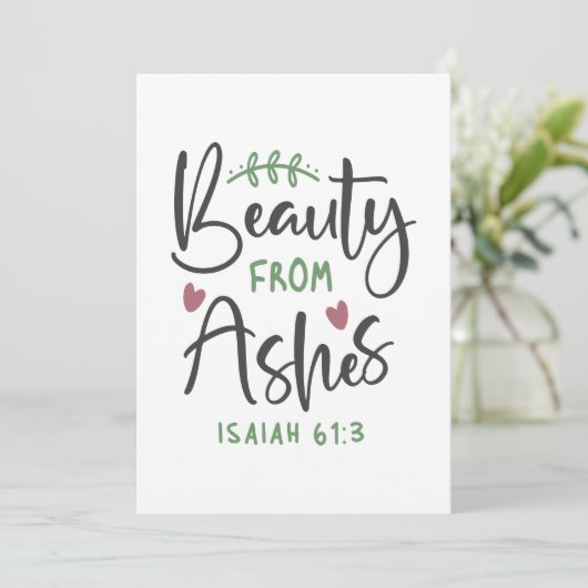 Radiant Redemption - Jesaja 61:3 Christelijk ontwe Bedankkaart (Staand voorkant)