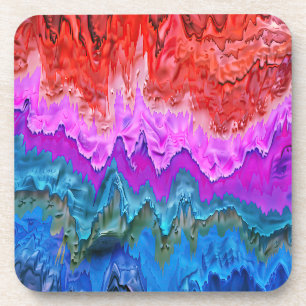 "Radiant Reflection" Kleurrijke Abstracte kunst Bier Onderzetter