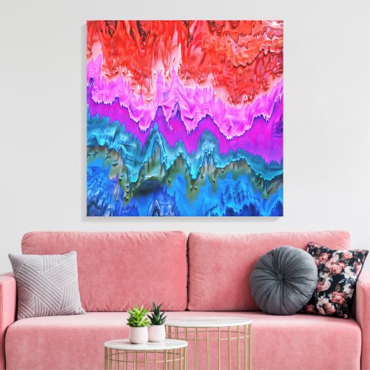 "Radiant Reflection" Kleurrijke Abstracte kunst Canvas Afdruk (Insitu (Woonkamer))