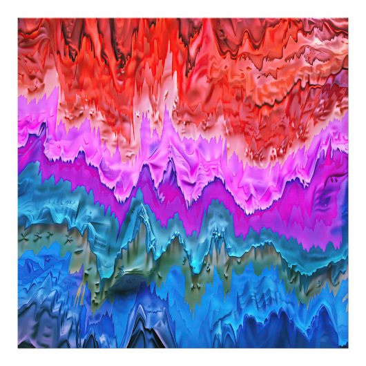 "Radiant Reflection" Kleurrijke Abstracte kunst Foto Afdruk (Voorkant)