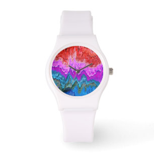 "Radiant Reflection" Kleurrijke Abstracte kunst Horloge