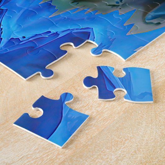 "Radiant Reflection" Kleurrijke Abstracte kunst Legpuzzel (Zijkant)