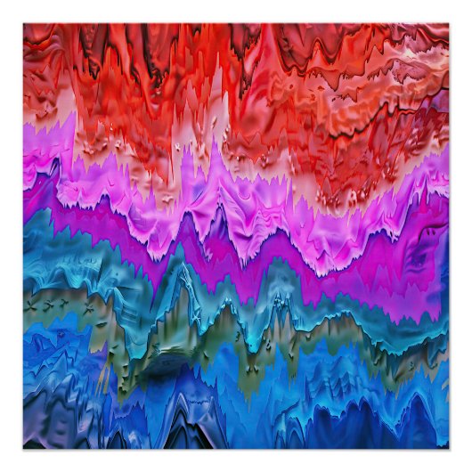 "Radiant Reflection" Kleurrijke Abstracte kunst Perfect Poster (Voorkant)