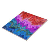"Radiant Reflection" Kleurrijke Abstracte kunst Tegeltje (Zijkant)