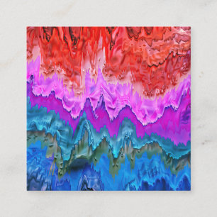 "Radiant Reflection" Kleurrijke Abstracte kunst Vierkante Visitekaartje