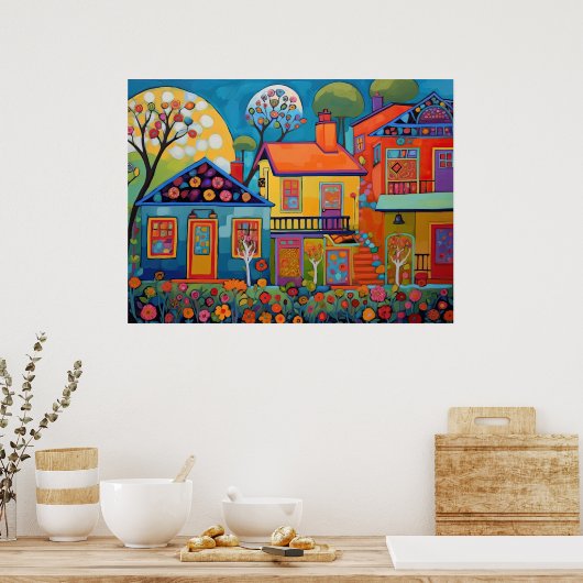 Radiant Residence - Een symfonie van gloeiende flo Poster (Keuken)