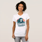 Radiant Retro Sunset – Inspirerende "Shine Bright" T-shirt (Voorkant volledig)