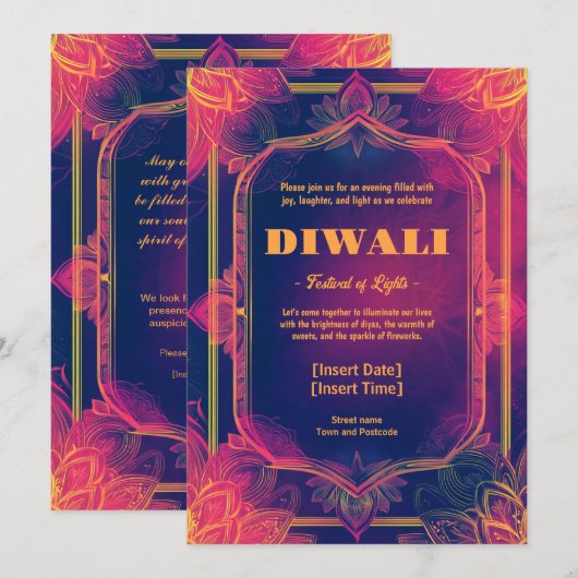 Radiant Reverie Invitation Kaart (Voorkant / Achterkant)