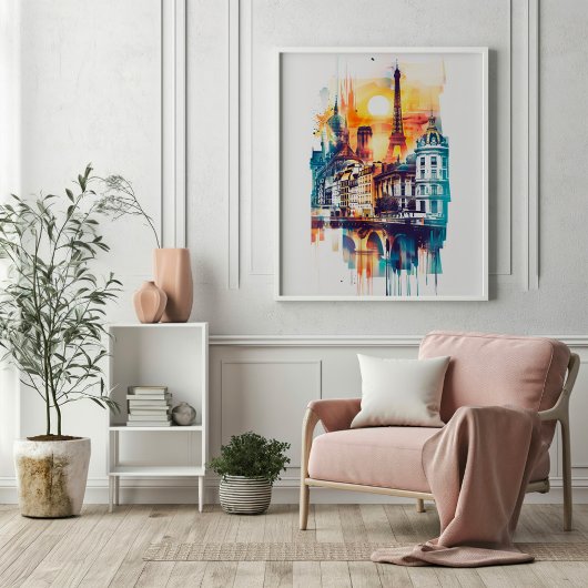 Radiant Rhapsody: Parijse Monumenten & Eiffeltoren Poster