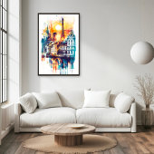 Radiant Rhapsody: Parijse Monumenten & Eiffeltoren Poster