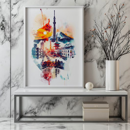 Radiant Rhapsody: Tokyo Tower en Mont Fuji Poster