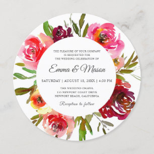 Radiant Romance Circular Wedding Kaart