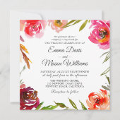 Radiant Romance Square Wedding Kaart (Voorkant)