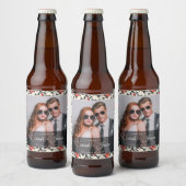 Radiant Rose Flower Wedding Beer Label Bier Etiket (Flessen)