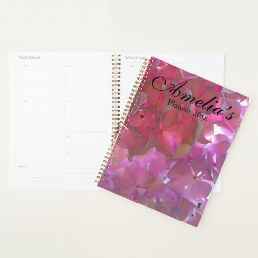 Radiant Roze hydrangeas, roze bloemen bloemen Planner (Display)