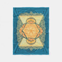 Radiant Sacred Geometry Mandala Fleece Deken