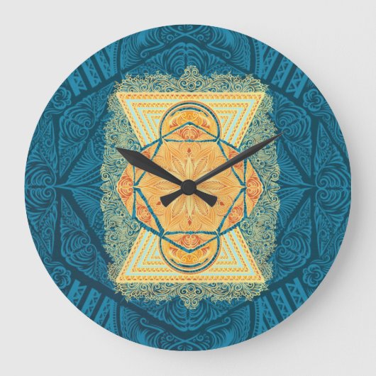 Radiant Sacred Geometry Mandala Grote Klok (Voorkant)