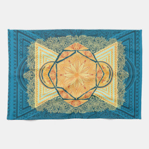 Radiant Sacred Geometry Mandala Theedoek
