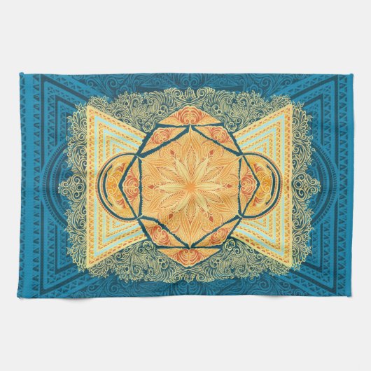 Radiant Sacred Geometry Mandala Theedoek (Horizontaal)