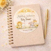 Radiant Safari Sun Jungle Emblem Ronde Sticker