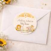 Radiant Safari Sun Jungle Emblem Ronde Sticker