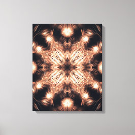 Radiant Sandstone Fractal Mandala Art Canvas Afdruk