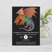 Radiant Scale Dragon Birthday Invitation Kaart (Staand voorkant)