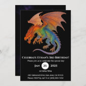 Radiant Scale Dragon Birthday Invitation Kaart (Voorkant / Achterkant)