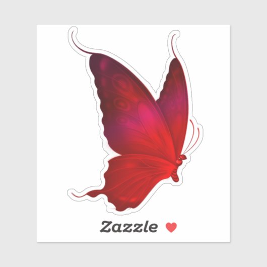Radiant Scarlet Butterfly - Aangepaste Vinyl Decal Sticker (Vel)