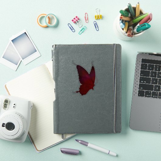 Radiant Scarlet Butterfly - Aangepaste Vinyl Decal Sticker (iPad Cover)