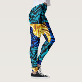 Radiant Silk Blue & Gold Leggings (Rechts)