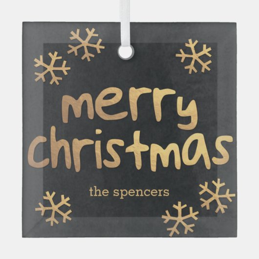 Radiant Snowflakes Aangepaste kerstversiering Glas Ornament (Voorkant)