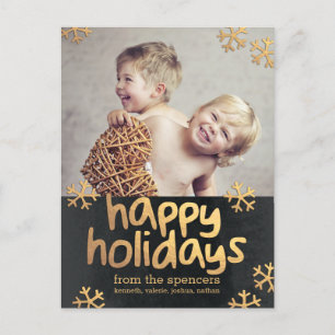 Radiant Snowflakes Holiday Photo Card Briefkaart