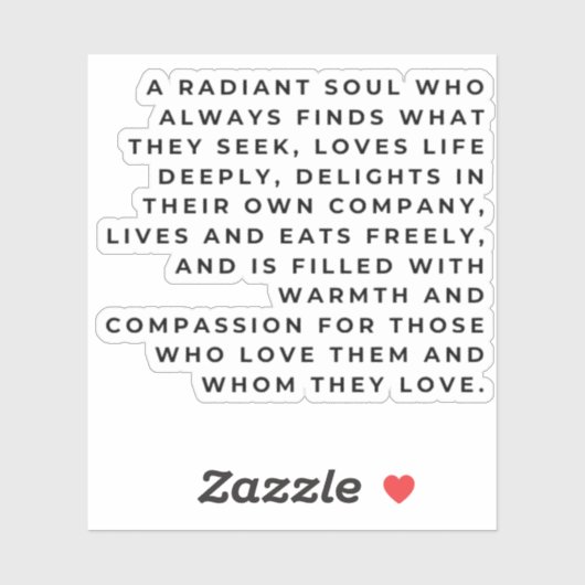 Radiant Soul Sticker –Inspiration, Joy & Self-Love (Vel)